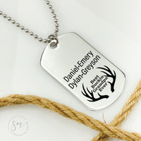 Thumbnail for Dog Tag Best Buckin Grandpa Necklace