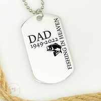 Thumbnail for Dog Tag Fishing in Heaven Necklace