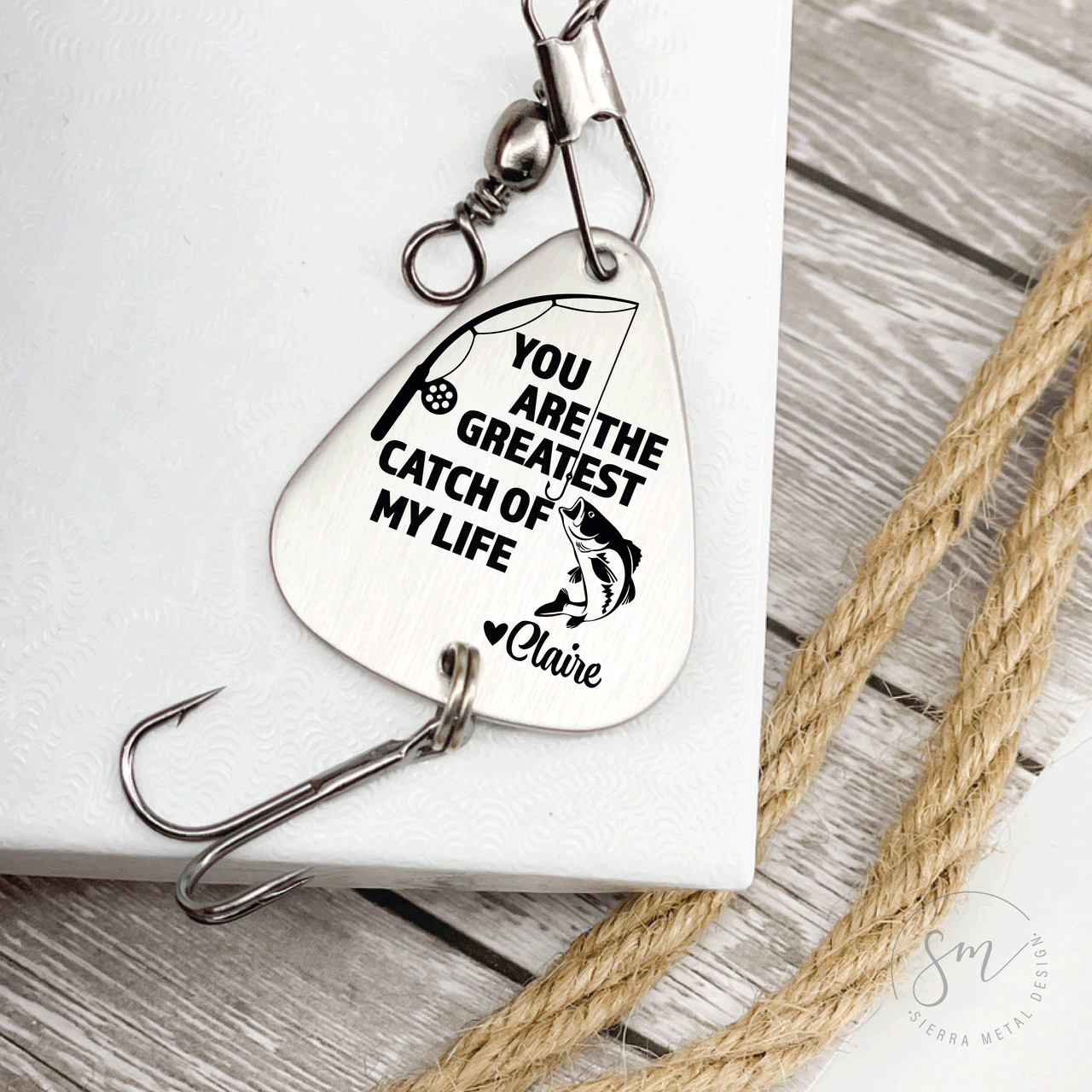 Personalized Fishing Hook - To My Man - The Greatest Catch Of My Life -  Gfa26002