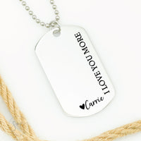 Thumbnail for Dog Tag I Love You More Necklace