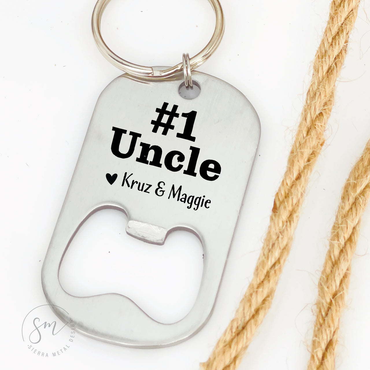 #1 Uncle Bottle Opener Keychain